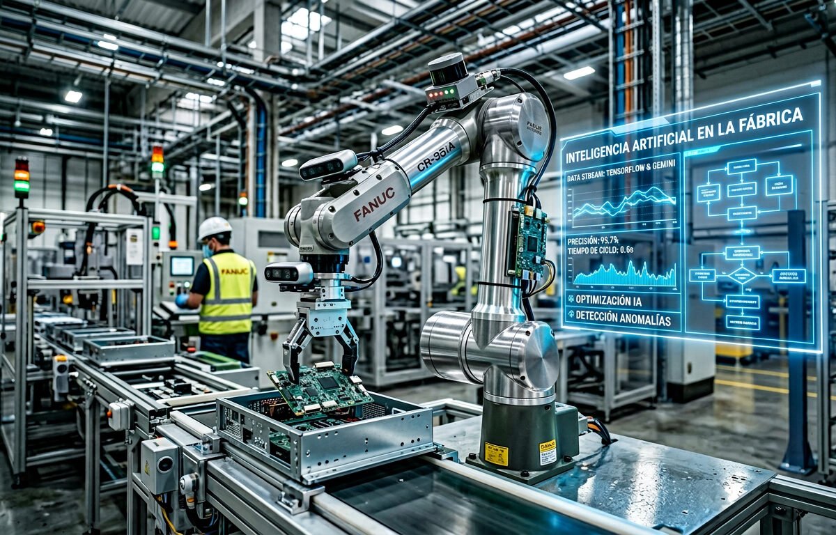 Inteligencia artificial en la fábrica Google y FANUC transforman el cobot robot industrial colaborativo
