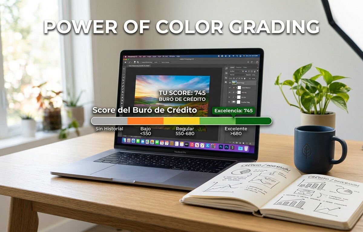 Power Of Color Grading en Photoshop y cómo los nuevos colores del Score del Buró de Crédito redefinen tu panorama financiero