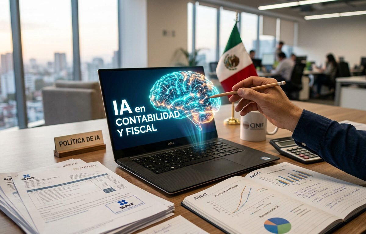  IA en contabilidad y fiscal en México, riesgos, velocidad, precisión, supervisión humana, gobernanza y control interno
